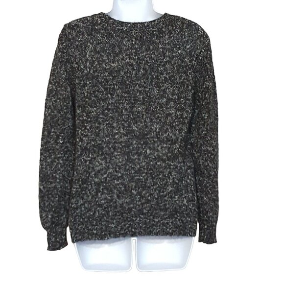 St. John's Bay Womens Sweater Medium Black Long Sleeve Metallic Knit Pullover - Picture 5 of 8